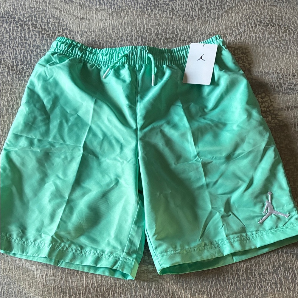 Jordan Mint Green Nylon Shorts with Logo**Brand New